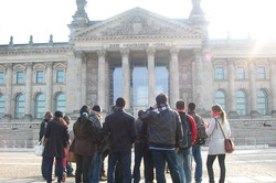 Picture of the students in front of the German Parliament