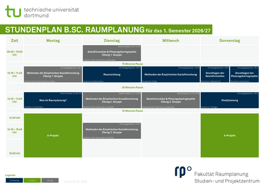 Stundenplan 1. Semester (WiSe 26/27)