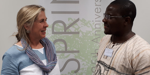 Gilbert Chilinde visited SPRING 2018 The picture shows Dr. Anne Weber and Gilbert Chilinde