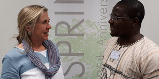 Gilbert Chilinde visited SPRING 2018 The picture shows Dr. Anne Weber and Gilbert Chilinde