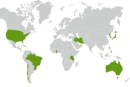 Weltkarte der Internationalen Partneruniversitäten