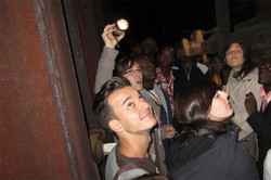 Students visiting a blast furnace