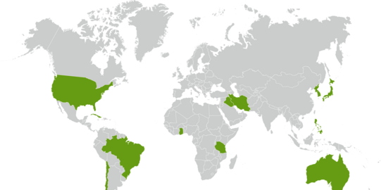 Weltkarte der Internationalen Partneruniversitäten