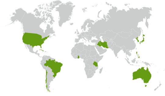 Weltkarte der Internationalen Partneruniversitäten