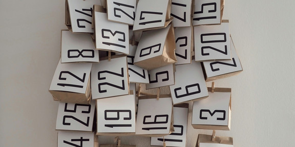 Adventskalender Ansicht eines Adventskalenders