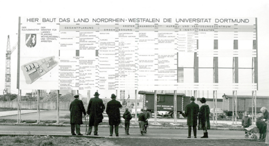 Baubeginn Campus Süd in Dortmund-Eichlinghofen 1965 .