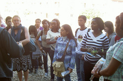 SPRING Students listen to guide 2 picture of the SPRING batch listening to a guide.