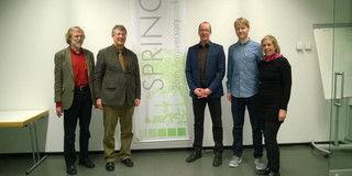SPRING Colloquium Stein Group picture of staff from SPRING and the Department of Spatial Planning with Mr. Stein: Member of the German Parliament.