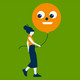 Illustration einer Person mit einem lächelnden Luftballon in der Hand.
