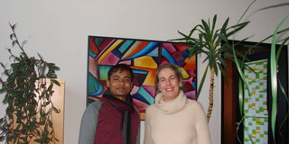 Md. Shahinoor Rahman with Dr. Anne Weber. Picture of Md. Shahinoor Rahman with SPRING coordinator Dr. Anne Weber.