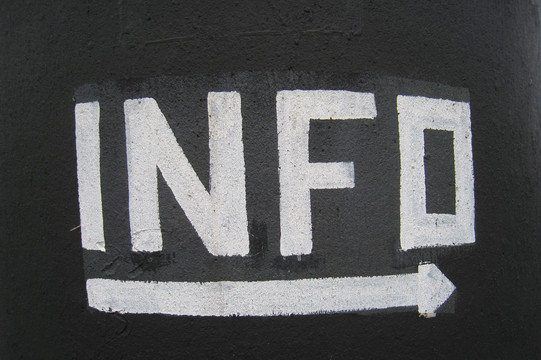 “Info” for Information written on chalk.