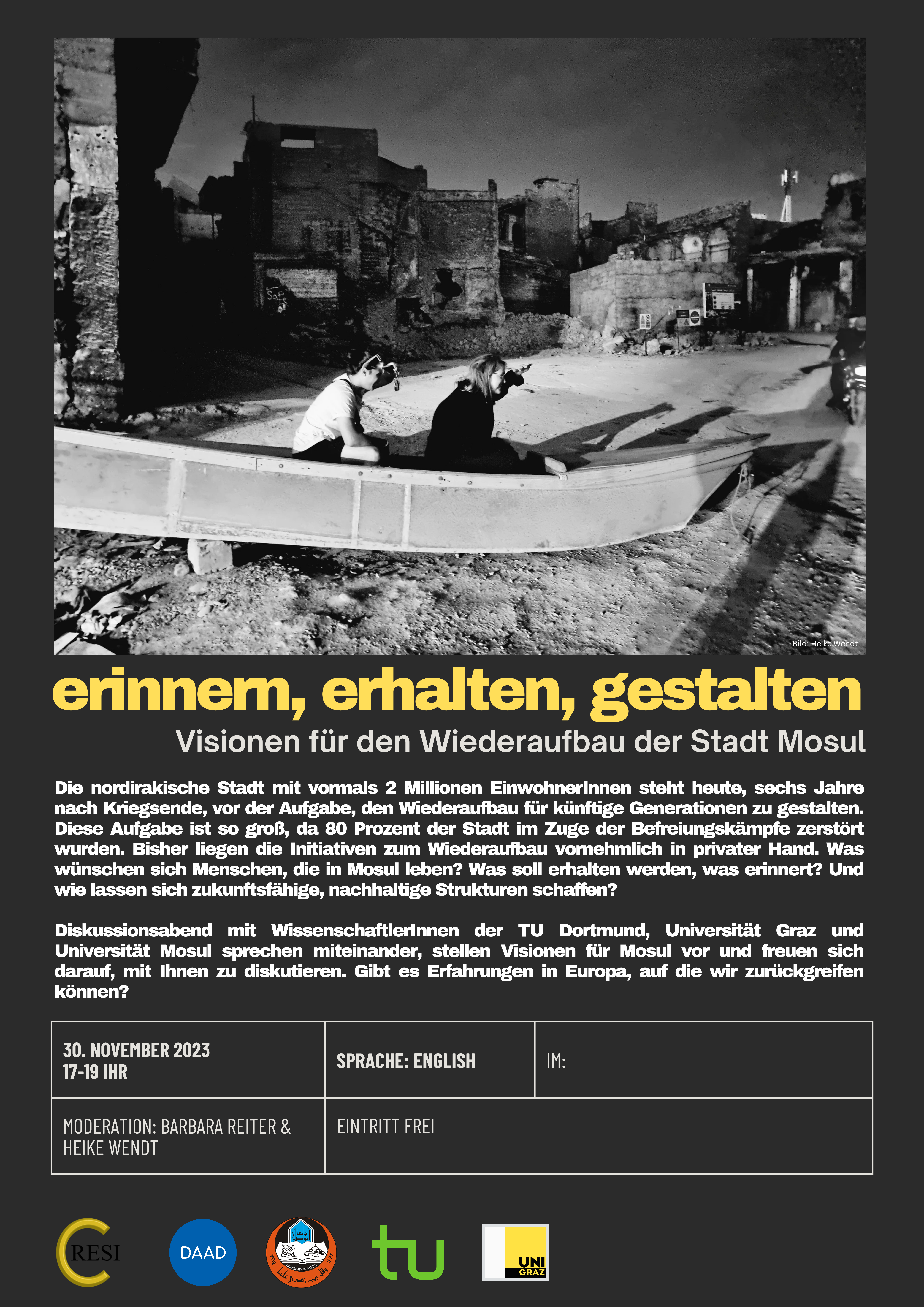 Plakat: erinnern, erhalten, gestalten.