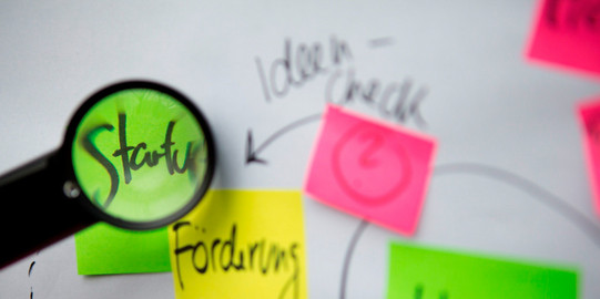 white board Colorful sticky notes on a white board