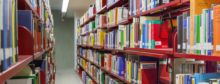 Bookshelves in the University Library